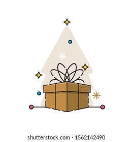 Gift box Vector illustration isolated on white background from event collection. gift box icon trendy and modern gift box symbol for logo, web, app. gift box icon flat vector illustration for graphic
