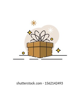 Gift box Vector illustration isolated on white background from event collection. gift box icon trendy and modern gift box symbol for logo, web, app. gift box icon flat vector illustration for graphic