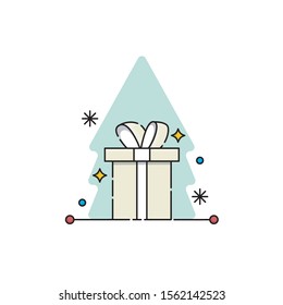 Gift box Vector illustration isolated on white background from event collection. gift box icon trendy and modern gift box symbol for logo, web, app. gift box icon flat vector illustration for graphic.