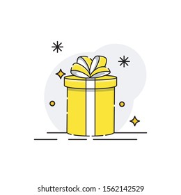 Gift box Vector illustration isolated on white background from event collection. gift box icon trendy and modern gift box symbol for logo, web, app. gift box icon flat vector illustration for graphic.