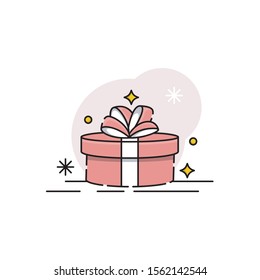 Gift box Vector illustration isolated on white background from event collection. gift box icon trendy and modern gift box symbol for logo, web, app. gift box icon flat vector illustration for graphic.