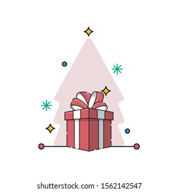 Gift box Vector illustration isolated on white background from event collection. gift box icon trendy and modern gift box symbol for logo, web, app. gift box icon flat vector illustration for graphic.