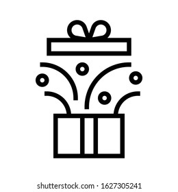 Gift box vector illustration, line design icon