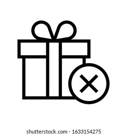 Gift box vector illustration, line design icon