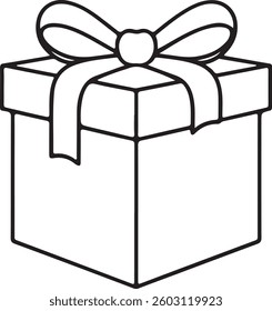 gift box vector illustration line art