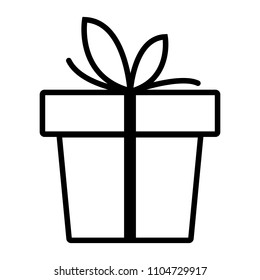 Gift box. Gift. Vector illustration of a logo, icon of a gift box with a bow.