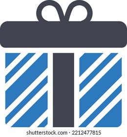 caja de regalo Ilustración vectorial en un fondo transparente. Símbolos de calidad superior. Iconos vectoriales de glifos para diseño de conceptos y gráficos. 

