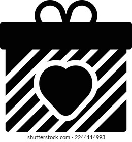 caja de regalo Ilustración vectorial en un fondo transparente. Símbolos de calidad superior. Iconos vectoriales de glifos para diseño de conceptos y gráficos. 
