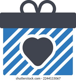 gift box Vector illustration on a transparent background. Premium quality symmbols. Glyphs vector icons for concept and graphic design. 
