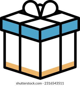 gift box  Vector illustration on a transparent background. Premium quality symmbols. Line Color vector icons for concept and graphic design.