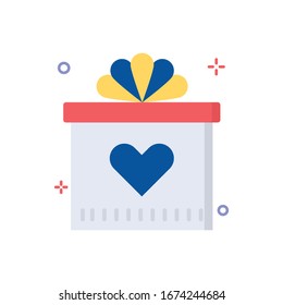 Gift Box Vector illustration. Shopping and E-commerce Flat icon. 