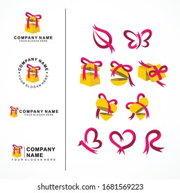 Gift box vector, lettering placement	