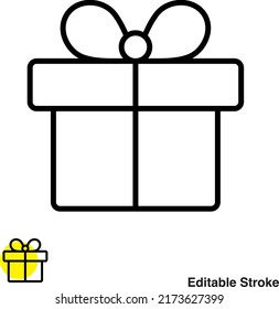 Gift Box Vector Line Icon
