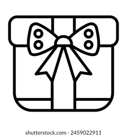 Gift Box Vector Line Icon Design