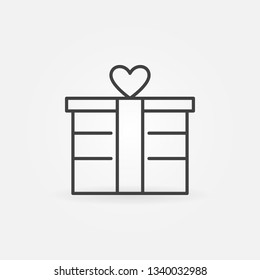 Gift Box vector outline icon. Valentine's Day concept linear symbol