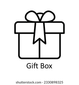 Gift Box Vector  outline Icon Design illustration. User interface Symbol on White background EPS 10 File