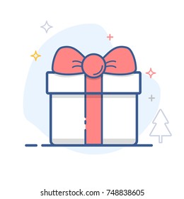 Gift Box vector outline icon