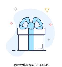 Gift Box vector outline icon