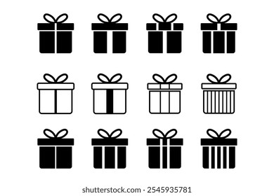 Gift box. Vector present sign