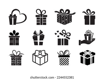 Geschenkbox, Vektorgrafik für den Druck, Geschenkbox, Vektorsymbol für Vektorgrafik, Geschenkbox