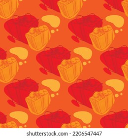 Gift box vector seamless pattern for print or web design
