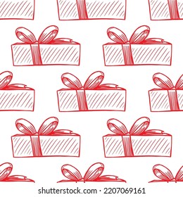 Gift box vector seamless pattern for print or web design
