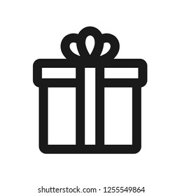 Gift box vector sign. Gift icon.  Present flat linear symbol. Present Linear İcon