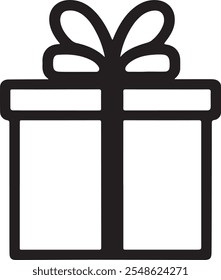 Silueta del Vector de la caja de regalo aislada en el fondo blanco