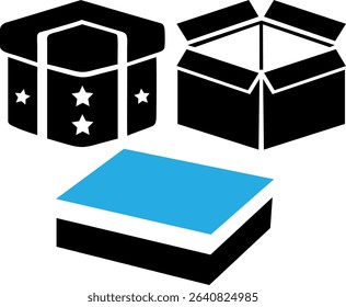 gift box vector silhouette isolated on white background 