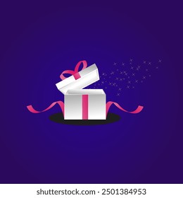 Gift Box Vector, Surprise box, lucky box For Scrapbook, Poster, Web, Greeting Card, hang tag