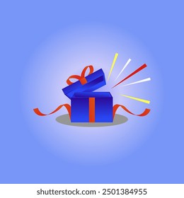 Caja de regalo Vector, caja sorpresa, caja de la suerte para Scrapbook, cartel, Web, tarjeta de felicitación, etiqueta colgante