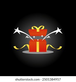 Gift Box Vector, Surprise box, lucky box For Scrapbook, Poster, Web, Greeting Card, hang tag