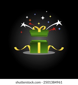Gift Box Vector, Surprise box, lucky box For Scrapbook, Poster, Web, Greeting Card, hang tag