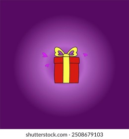 Caja de regalo Vector, caja sorpresa, caja de la suerte para Scrapbook, póster, Web, tarjeta de felicitación, etiqueta colgante