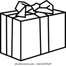 Caja de regalo Vector Sorpresa Premio Premio Logo Icono Simple UI Botón Lineart	