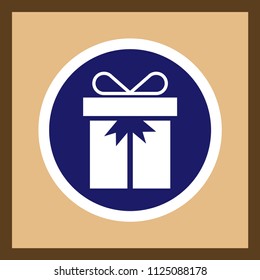 Gift box vector web icon.