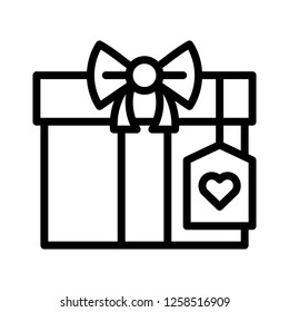 Gift box vector, wedding related line design icon  editable stroke