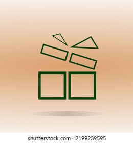 gift box, vector work set icon, gift box, christmas end gift