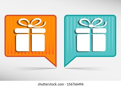 Gift box - vector yellow and blue pointer