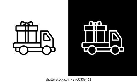 Diseño de conjunto de iconos blancos de caja de regalo
