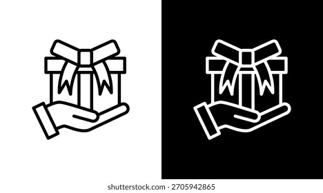 Diseño de conjunto de iconos blancos de caja de regalo