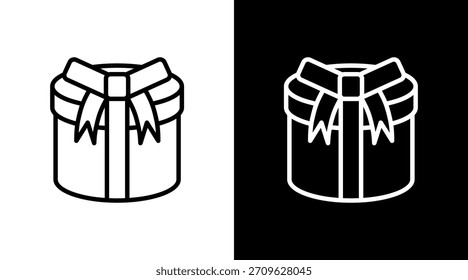 Diseño de conjunto de iconos blancos de caja de regalo