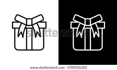 Gift Box White Icon Set Design