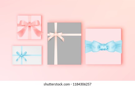 Gift box in winter sale theme with pastel color scheme vector illustration