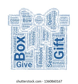 gift box word cloud. tag cloud about gift box.
