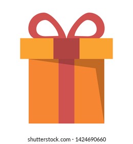 Gift in a box wrapped with a bow shopping isolated vector illustration graphic design