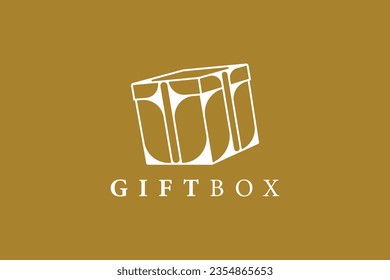 Gift box wrapped vector logo design. Gift icon design concept. Black Friday and Christmas gift box logo design.