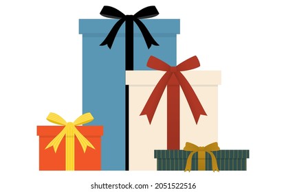 Gift box with wrapping ribbon
