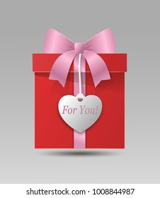 Gift box, gift wrapping, surprise. Happy Valentine's Day. Vector illustration.