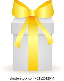Caja de regalo con arco amarillo